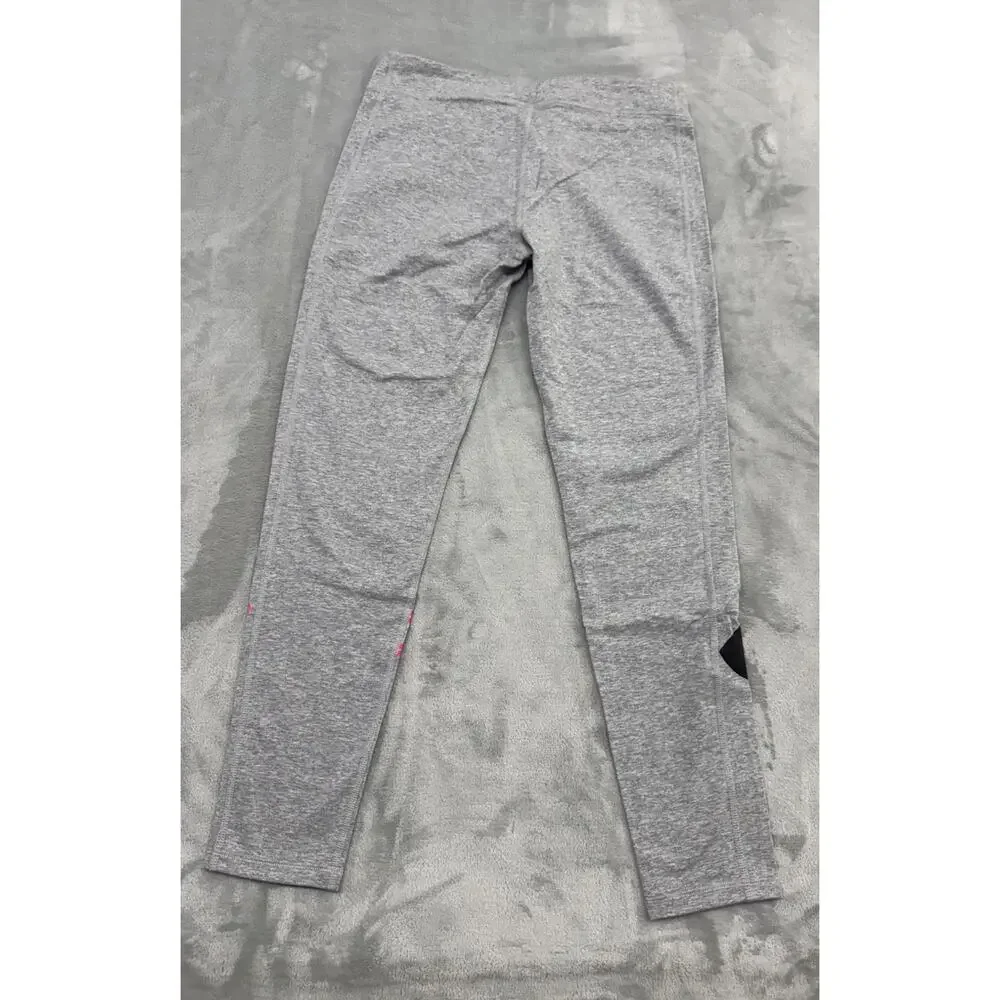 UNDER ARMOUR Gray Girls Finale Knit Active Workout Leggings Size Youth XL